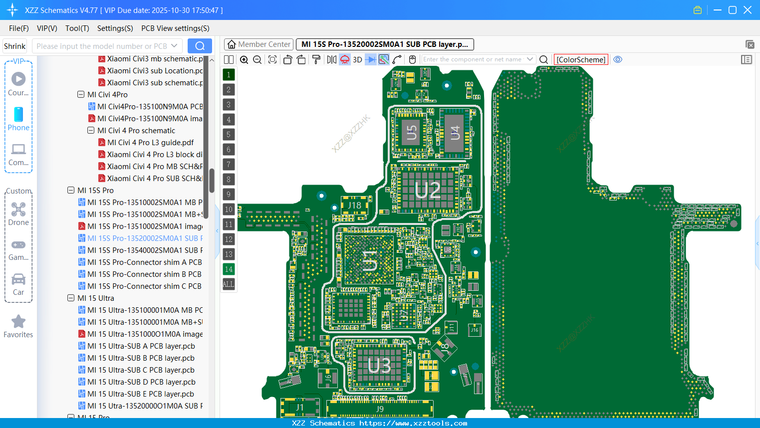 Xiaomi MI 15S Pro-13520002SM0A1 SUB PCB Layer